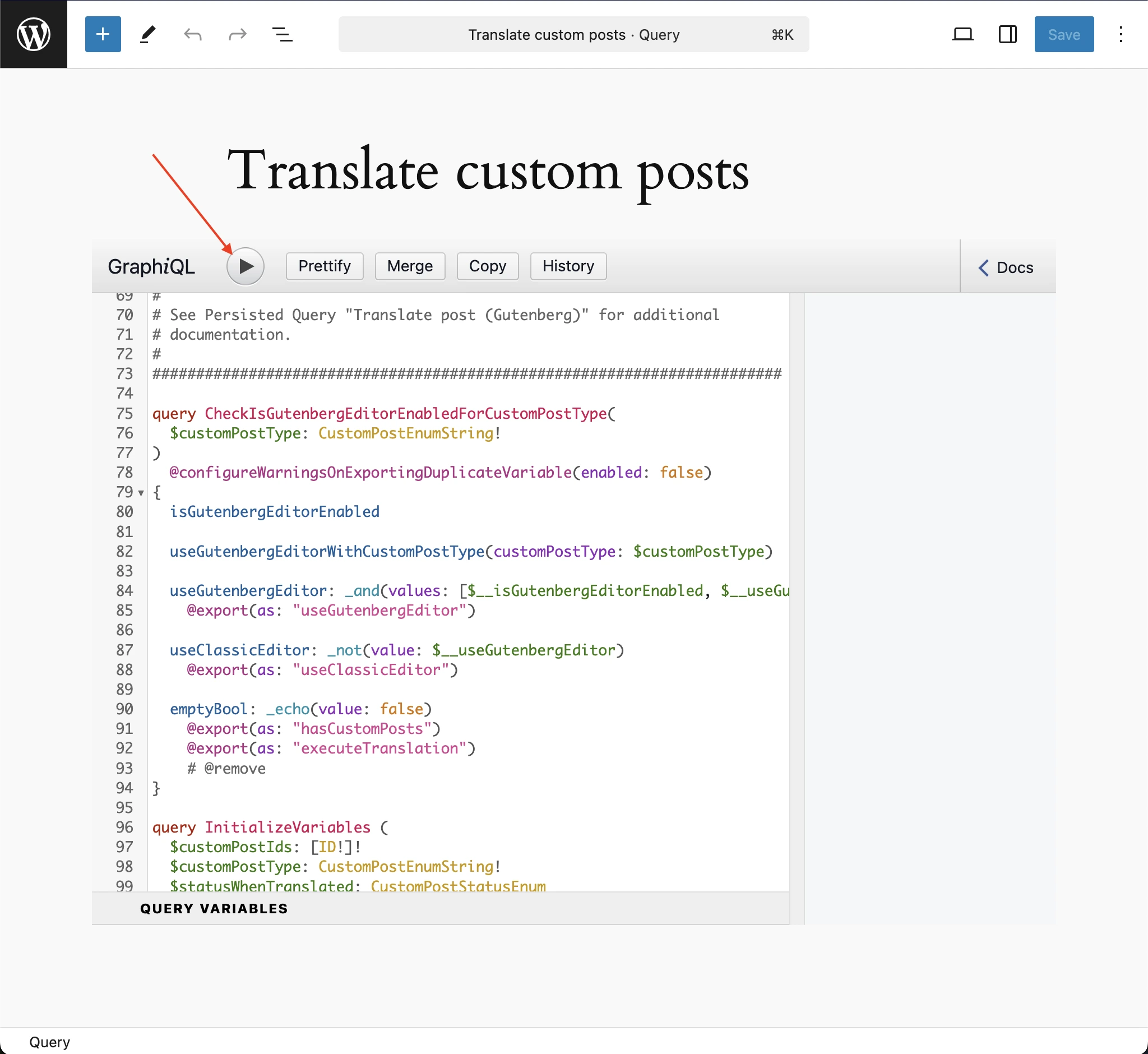 Translate custom posts 항목 편집하기