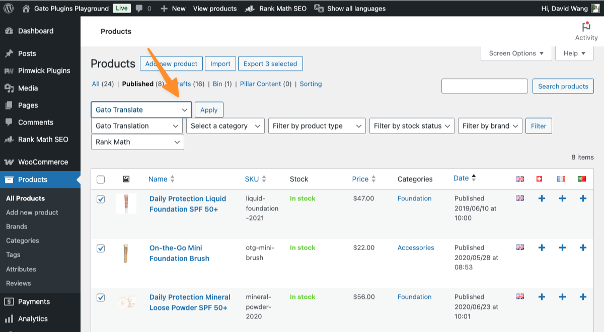 WooCommerce 상품 일괄 번역